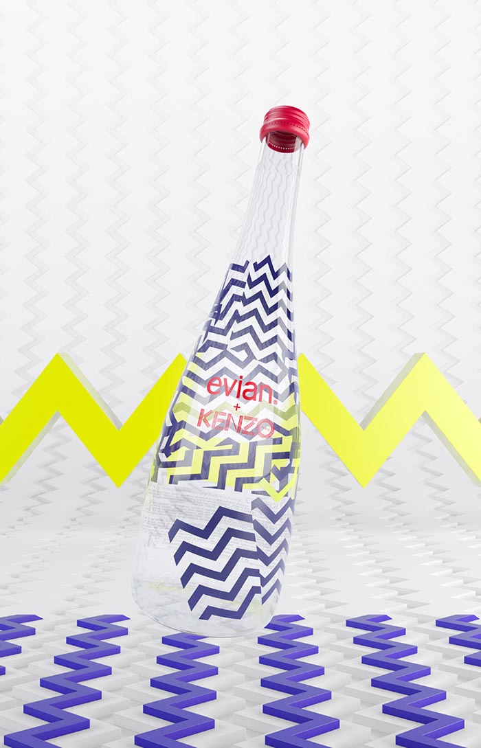 Kenzo ontwerpt limited edition fles voor Evian. Alles over modehuis Kenzo die een waterfles gaat ontwerpen voor Evian. Bekijk de preview hier.