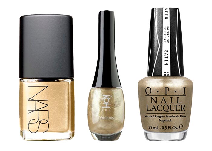 Gouden nagellak voor de feestdagen. Vier Oud & Nieuw met gouden nagellak van Essie, Hema, Nars of L'Oreal. Leuk voor je handen en voeten.