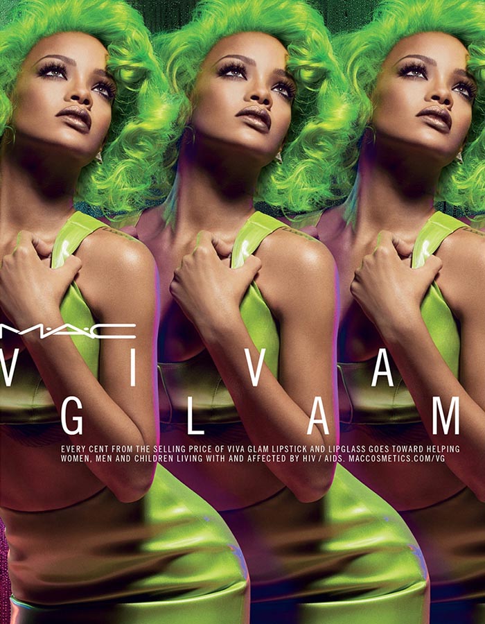 Rihanna in Viva Glam campagne voor MAC 2014. Rihanna nieuwe gezicht van MAC herfst 2014 in de Viva Glam campagne. Bekijk de foto's hier.
